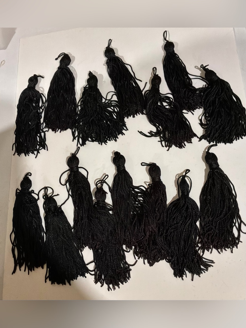 Black Decorative Tassel Trim - Set of 16